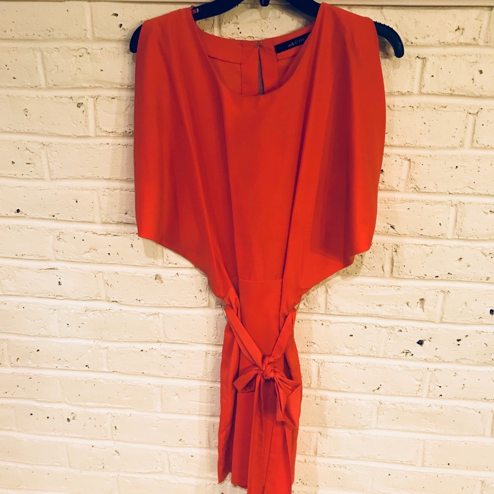 Ark & co size small backless orange mini dress